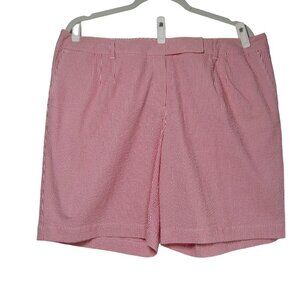 TALBOTS NWOT Pink Stripe SEERSUCKER 24W petite Beach Coastal Cruise  Shorts
